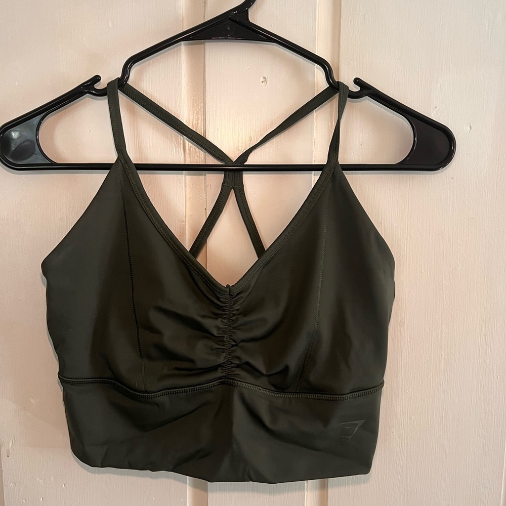 GymShark Ruched Sports Bra in Green